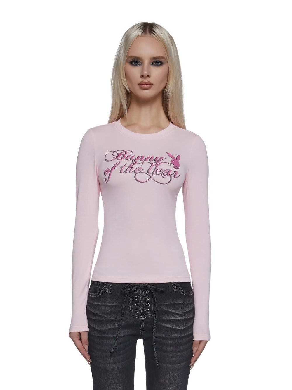 PLAYBOY Pink 'Bunny of the Year' Long-Sleeve Top